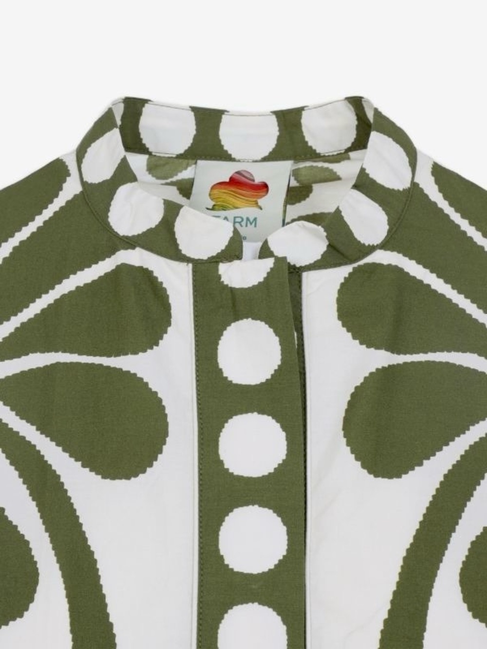 FARM Rio Off-White Green Palermo Belted Organic Cotton Mini Dress Size XXS NWT - Picture 11 of 14